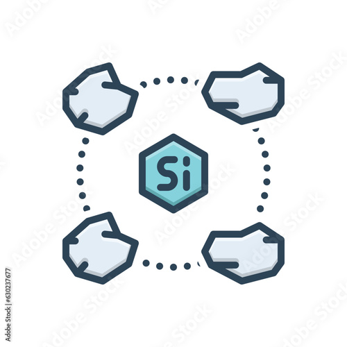 Color illustration icon for silicon