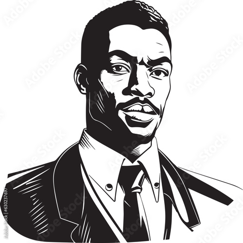 Hand-drawn Retro African man , Retro comics, American cartoon comic books and pulp novels black vector on a white background, illustration, vector, SVG