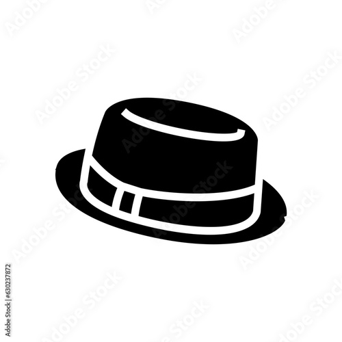 pork pie hat cap glyph icon vector. pork pie hat cap sign. isolated symbol illustration