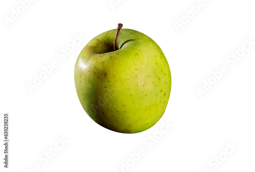 green organic apple on transparent background