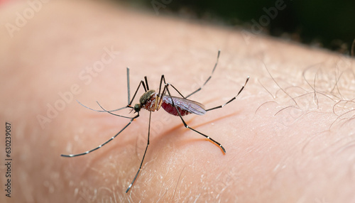 Wallpaper Mural Dengue Aedes aegypti Mosquito on skin for dengue, zika and chikungunya fever disease Torontodigital.ca