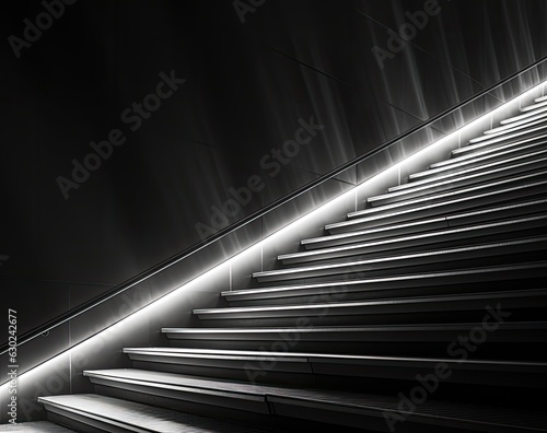 A single, winding line of monochrome lights illuminated a dark night, creating an ethereal staircase that seemed to reach into the unknown