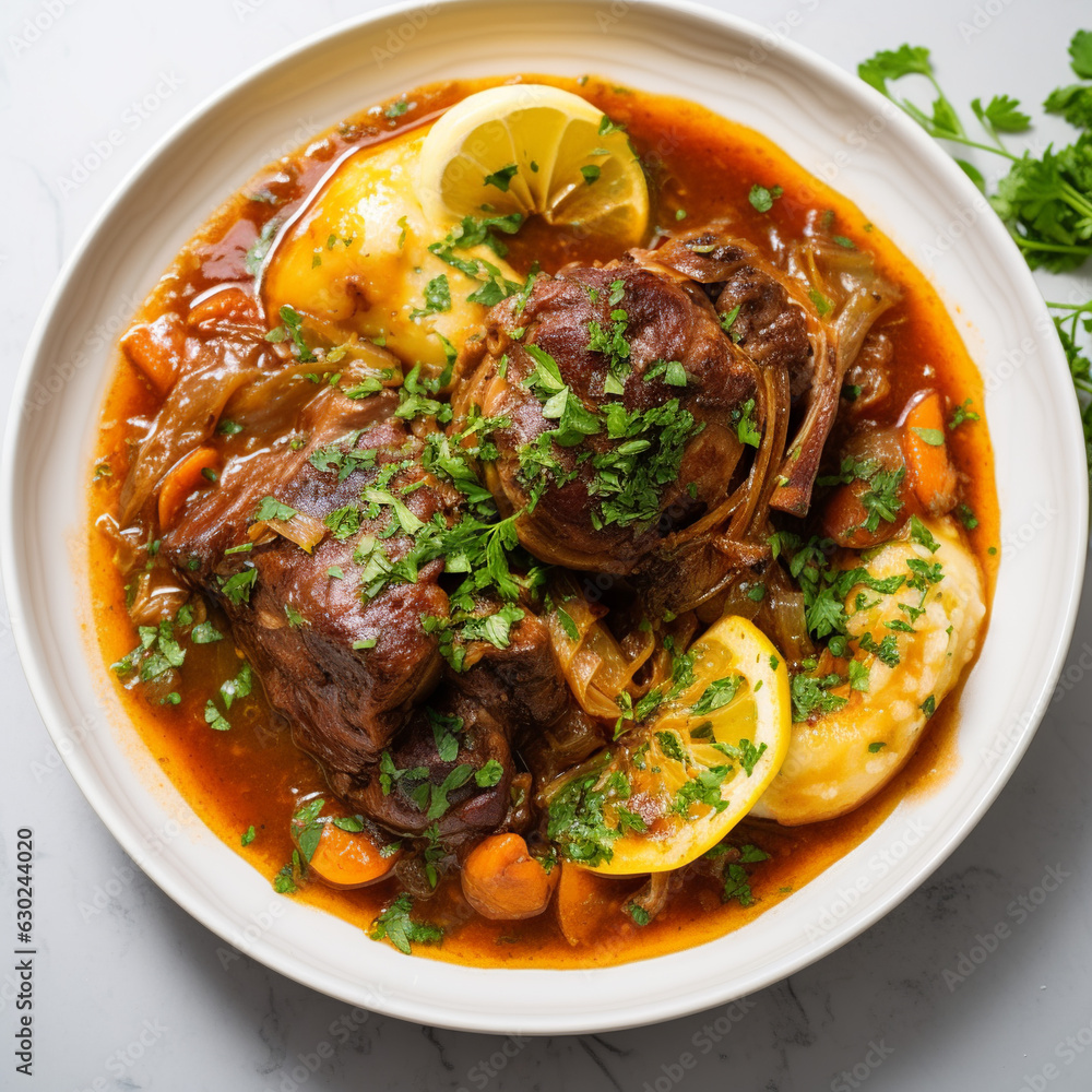 Easiest Ever Osso Buco on white background AI Generative Easiest Ever Osso Buco on white background AI Generative