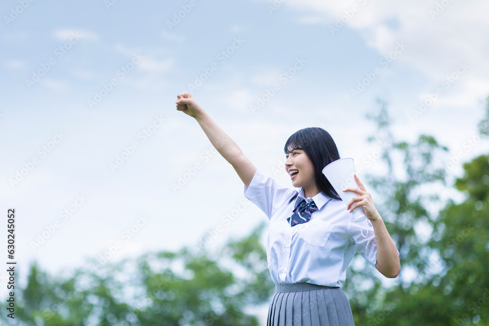 応援する女子高生 応援する女子高生