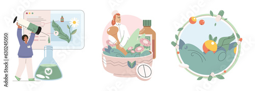 Scientist study research liquid medicine from natural herbal. Medical marijuana research. Modern and traditional medical, Alternative organic herbal drug and chemical medicine. Homeopathy healthcare