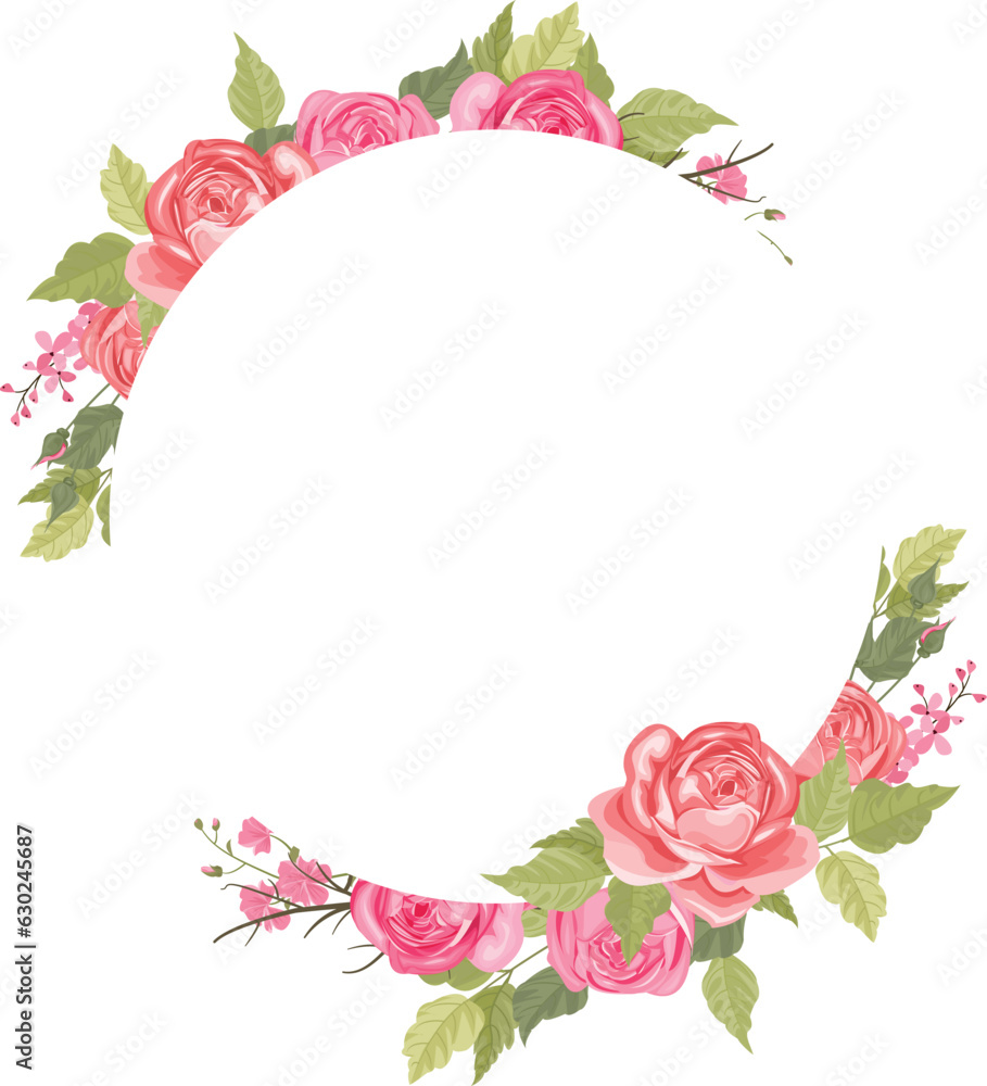 floral frame with a bouquet of peonies