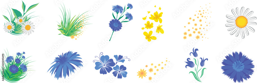 Hibiskus flower flat modern illustration. Vector illustration