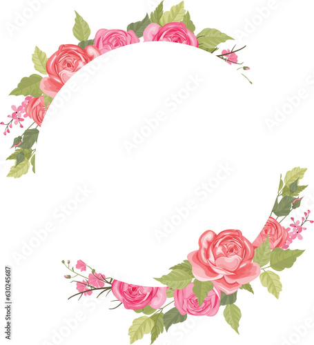 floral frame with a bouquet of peonies © bintoro