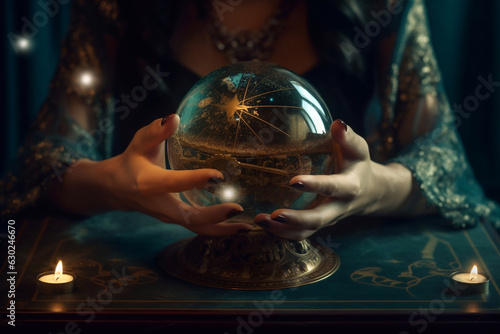 Magic bullet. Divination on a magic ball. Prediction of the future.