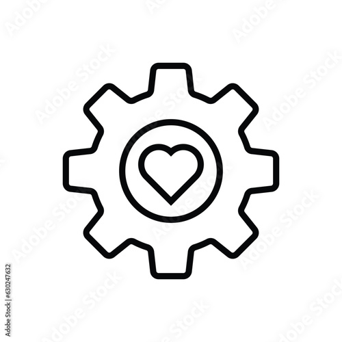 heart in gear icon illustration isolated vector sign symbol