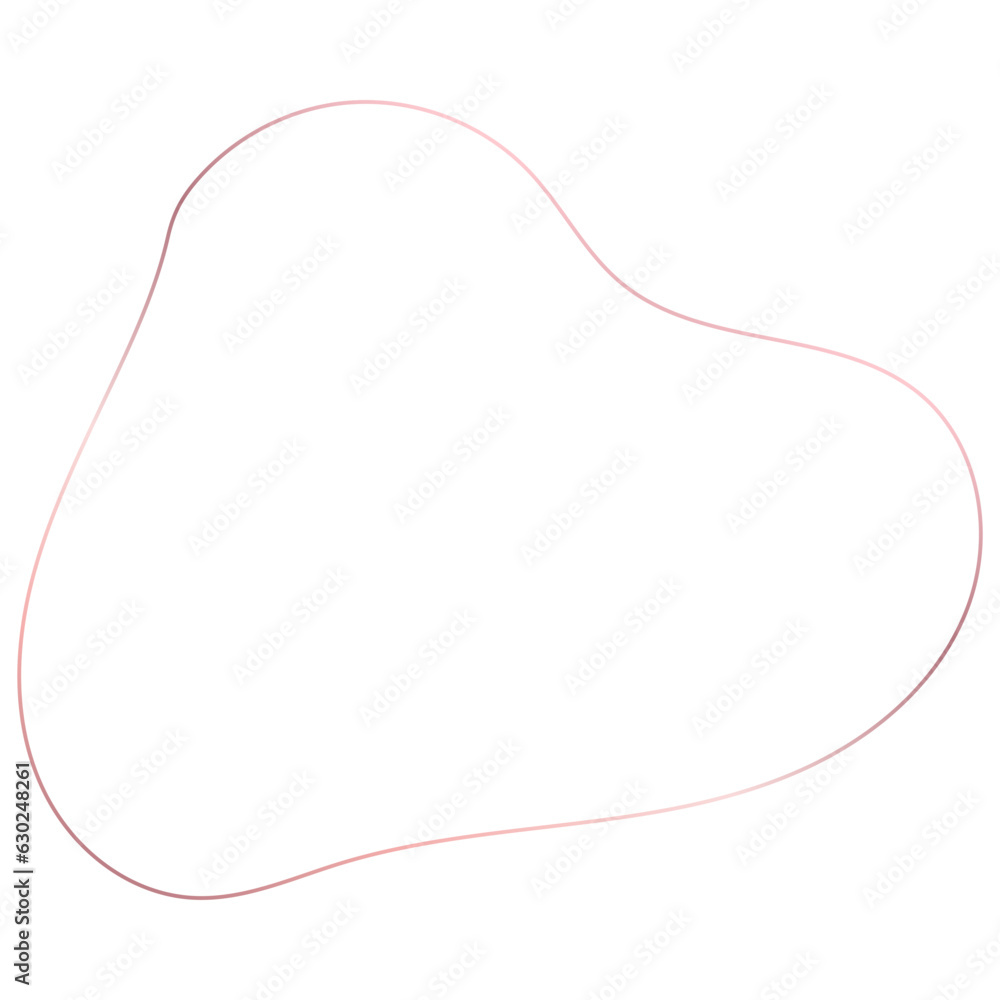 Rose gold Abstract Organic Shape Outline Border Rose gold Abstract Organic Shape Outline Border