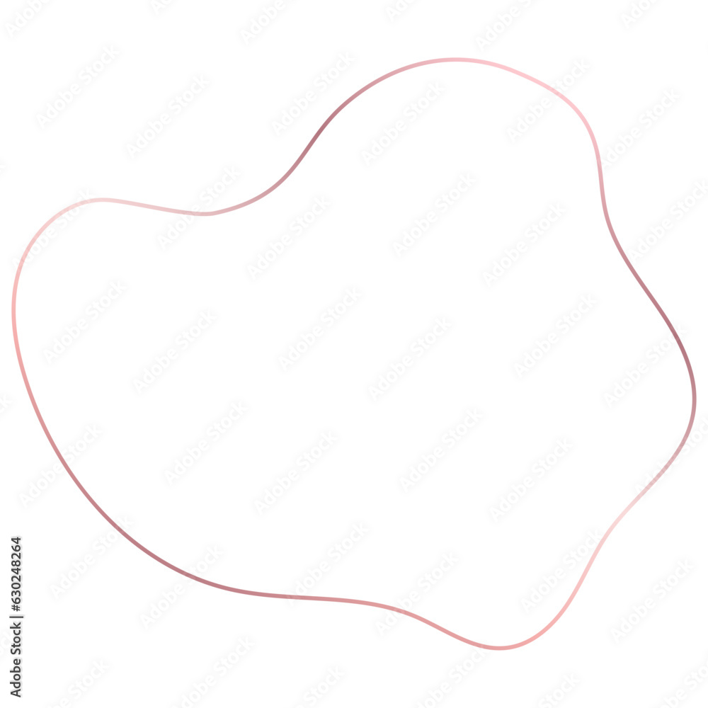 Rose gold Abstract Organic Shape Outline Border Rose gold Abstract Organic Shape Outline Border