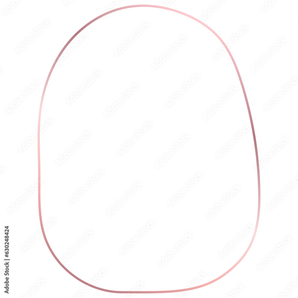 Rose gold Abstract Organic Shape  Outline Border