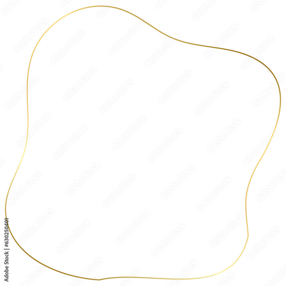 Gold Abstract Organic Outline Border Gold Abstract Organic Outline Border