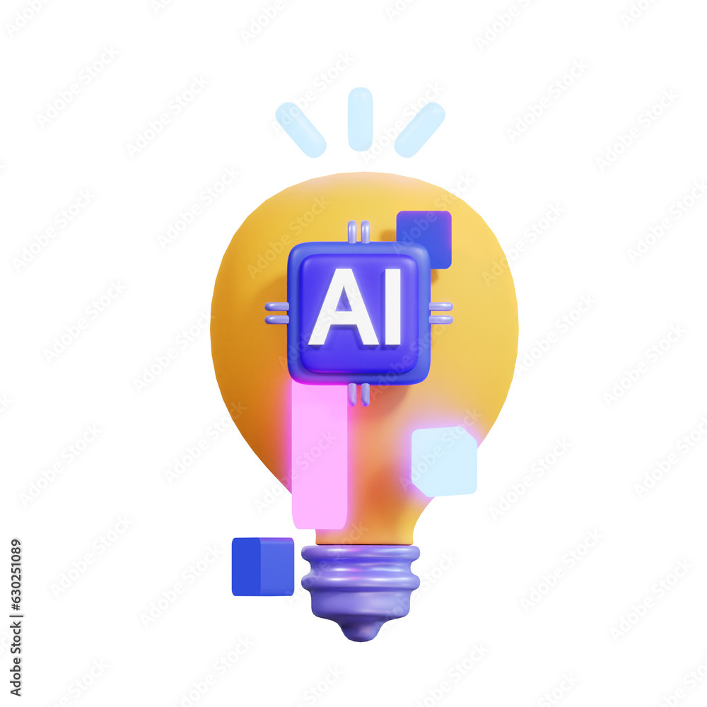 Fototapeta premium Artificial Intelligence 3D Icon
