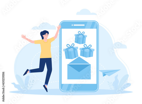 Pleasant surprise concept flat illustration