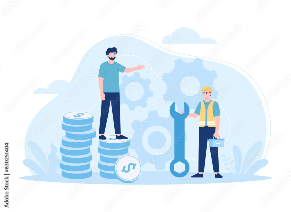 Fototapeta premium Business management improvement concept flat illustration