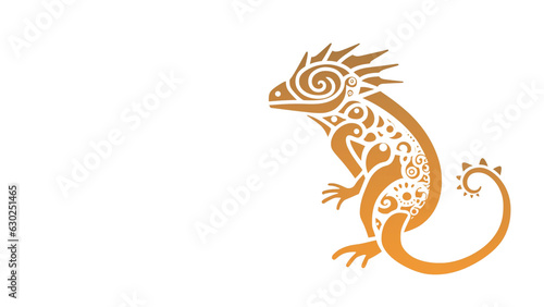 Logo in gold Cham  leon transparent  isolated. AI Generative