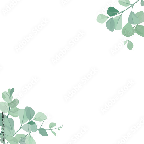 border with ornate eucalyptus leaves