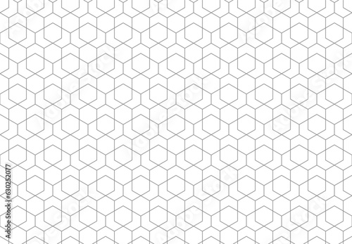 Abstract geometric seamless pattern with hexagons line. Vector Repeating Background.