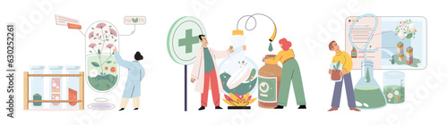 Scientist study research liquid medicine from natural herbal. Medical marijuana research. Modern and traditional medical, Alternative organic herbal drug and chemical medicine. Homeopathy healthcare