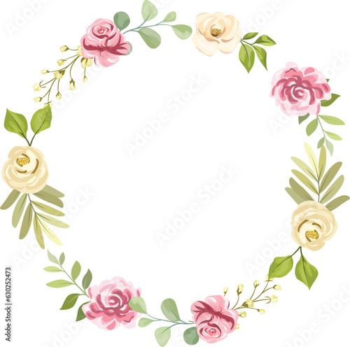 rose flower frame, wedding flower frame with beautiful roses © bintoro