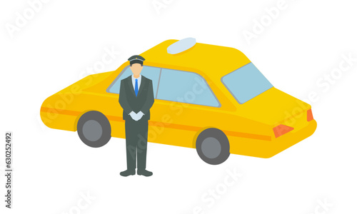 タクシー運転手のイラスト