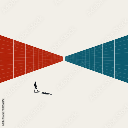 Business career path vector concept. Symbol of direction, ambition, corporate ladder. Minimal illustration.