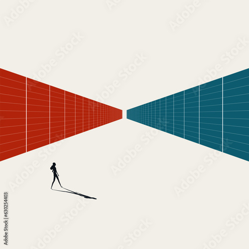 Business career path vector concept. Symbol of direction, ambition, corporate ladder. Minimal illustration.