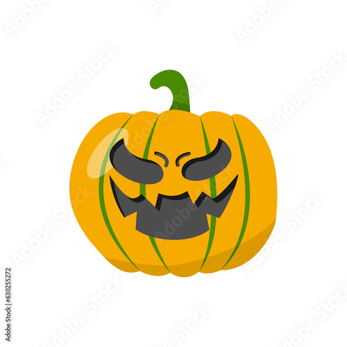 Evil, Ghost face on pumpkin set for Halloween photo