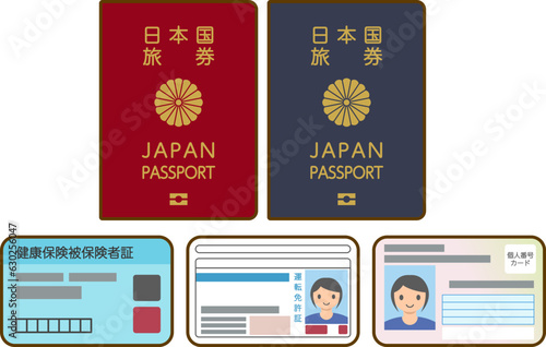 健康保険証　運転免許証 マイナンバーカード パスポート
