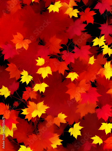 Vibrant autumn floral background with red and