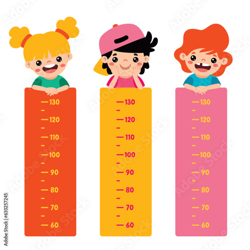 Height Chart With Cartoon Kids