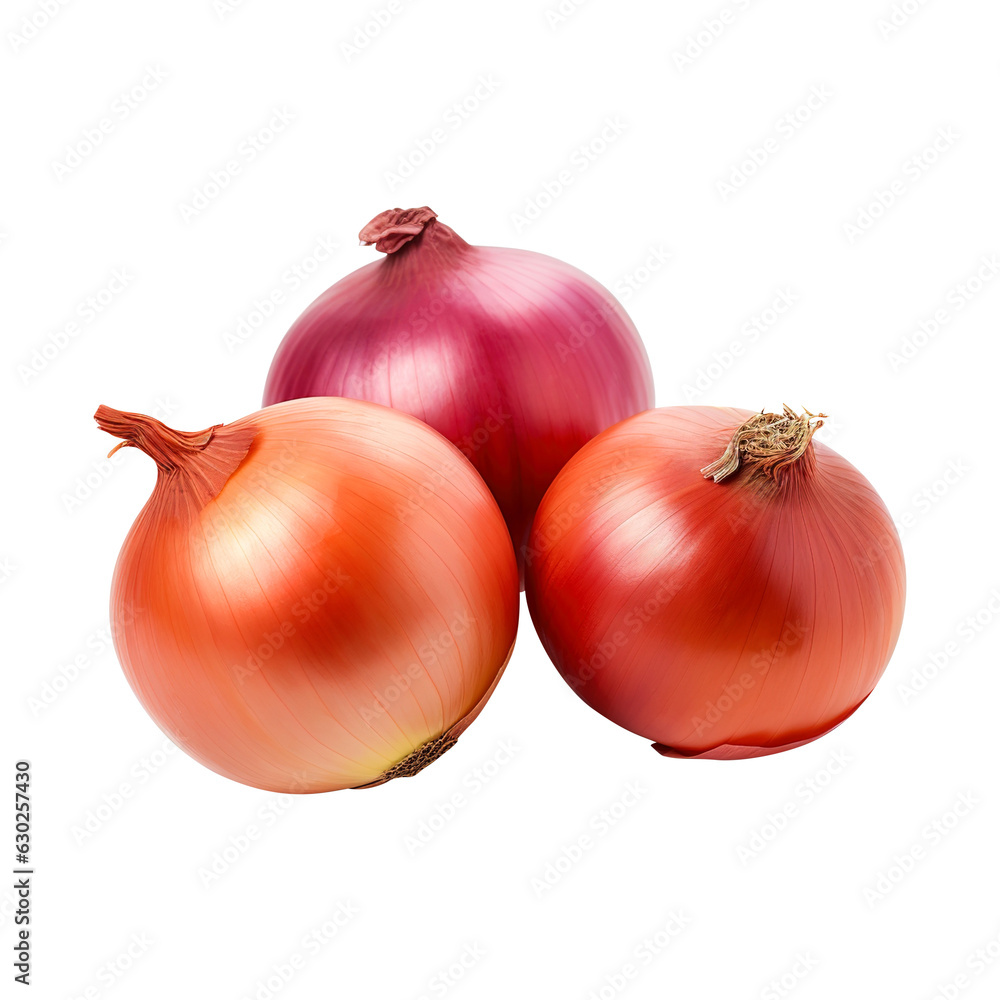 Fototapeta premium onions on a transparent background, created with Generative AI