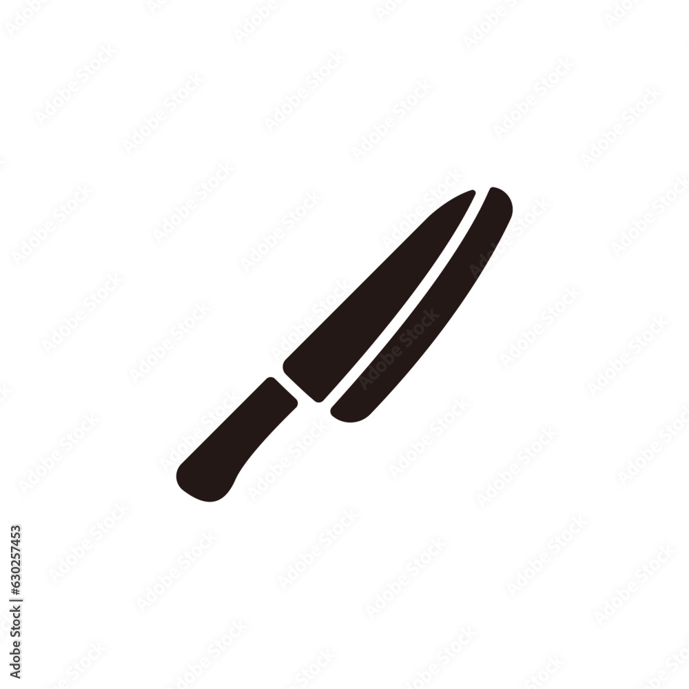 Kitchen knife icon.Flat silhouette version. Kitchen knife icon.Flat silhouette version.