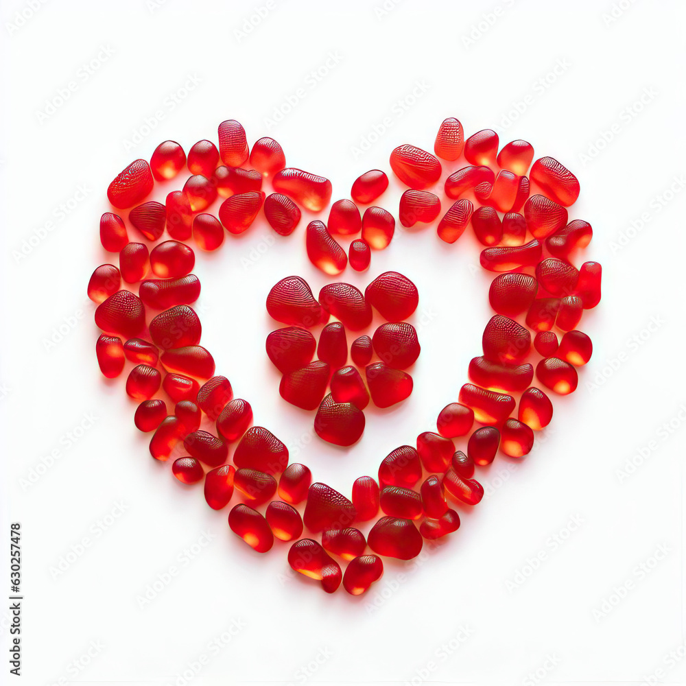 Delectable Devotion: Heart Candies Illustration, Generative AI Delectable Devotion: Heart Candies Illustration, Generative AI
