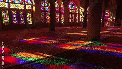 Prayer Hall Of Nasir Ol Molk Pink Mosque Shiraz Iran photo