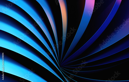 Wallpaper Mural Blue and purple curves. Dynamic motion and creative design with bright glow. Vibrant 3d render for business backdrops. Futuristic abstract geometric. Torontodigital.ca