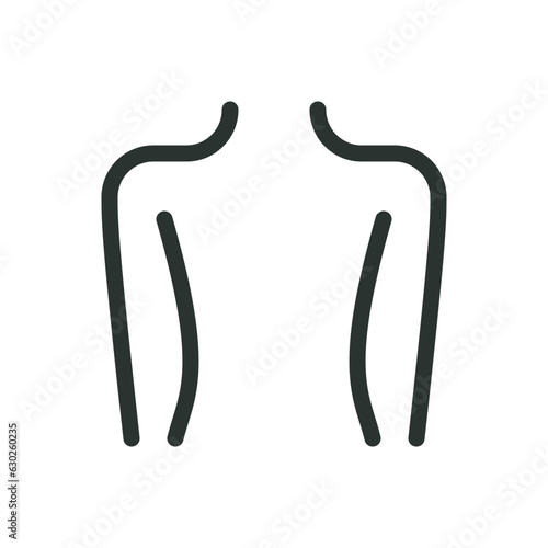 Human body back isolated icon, back care vector icon with editable stroke