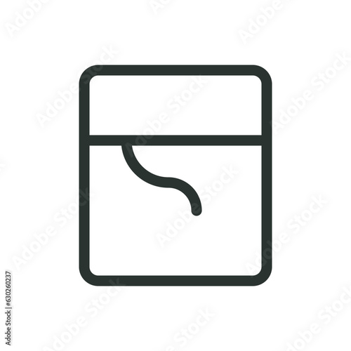 Dental floss isolated icon, dental floss pack vector icon with editable stroke
