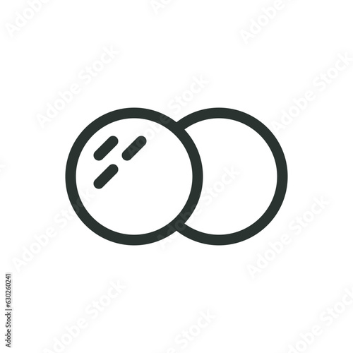 Cotton pads isolated icon, round cotton pad vector icon with editable stroke