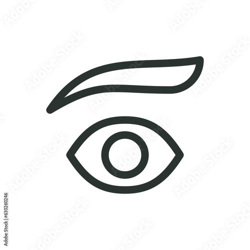 Eyebrows isolated icon, female eye and eyebrow vector icon with editable stroke
