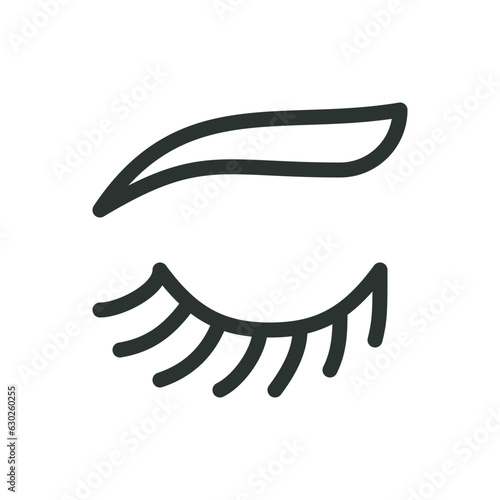 Eyelashes isolated icon, female eyelash vector icon with editable stroke