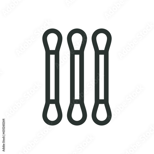 Cotton swabs isolated icon, cotton buds vector icon with editable stroke