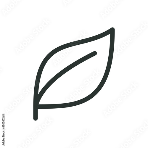 Eco leaf isolated icon, natural cosmetic vector icon with editable stroke