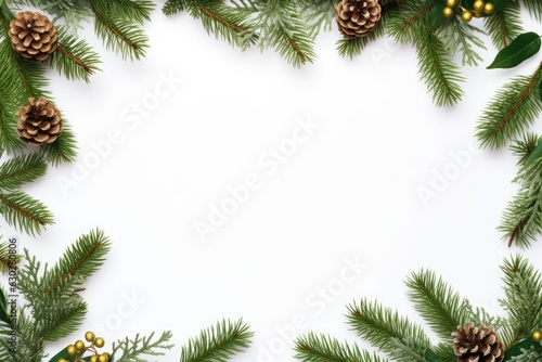Frame of Christmas fir tree brunches.
