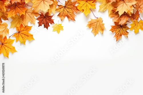 Abstract red maple leaf. Beautiful autumn nature on white background. Artistic fall design with copy space