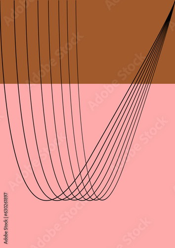 Simple Boho art design of wallpapers, posters, banners, prints or covers. Basic lines, calming colors, simple geometric shapes. Set of flat vector illustrations. Art design and vectorized illustration