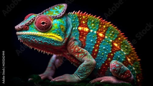 Cham  leon Chamaeleon Reptile Portrait. AI Generative