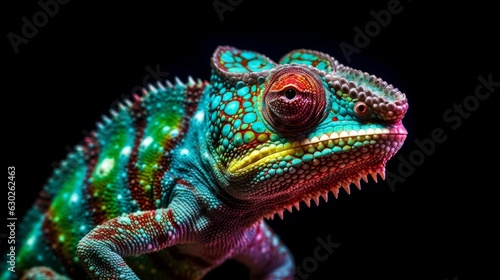 Cham  leon Chamaeleon Reptile Portrait. AI Generative